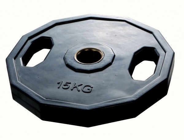Olympic Gummischeiben schwarz mit Griff 15kg_521500SG